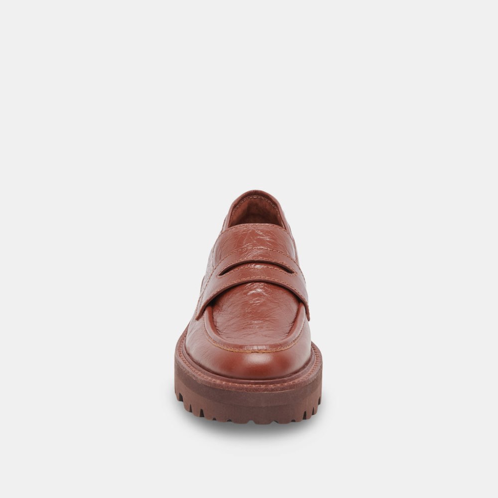 Dolce Vita Malila Loafers Brown Crinkle Patent