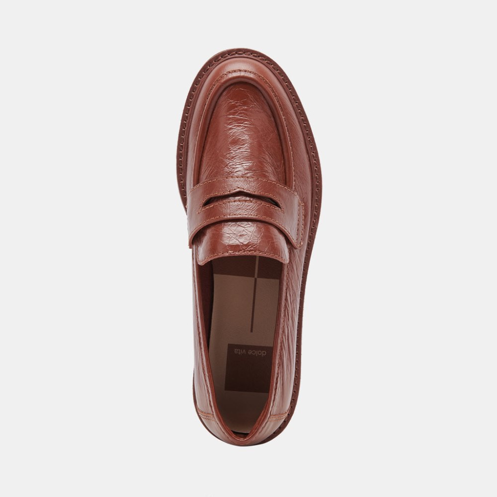 Dolce Vita Malila Loafers Brown Crinkle Patent