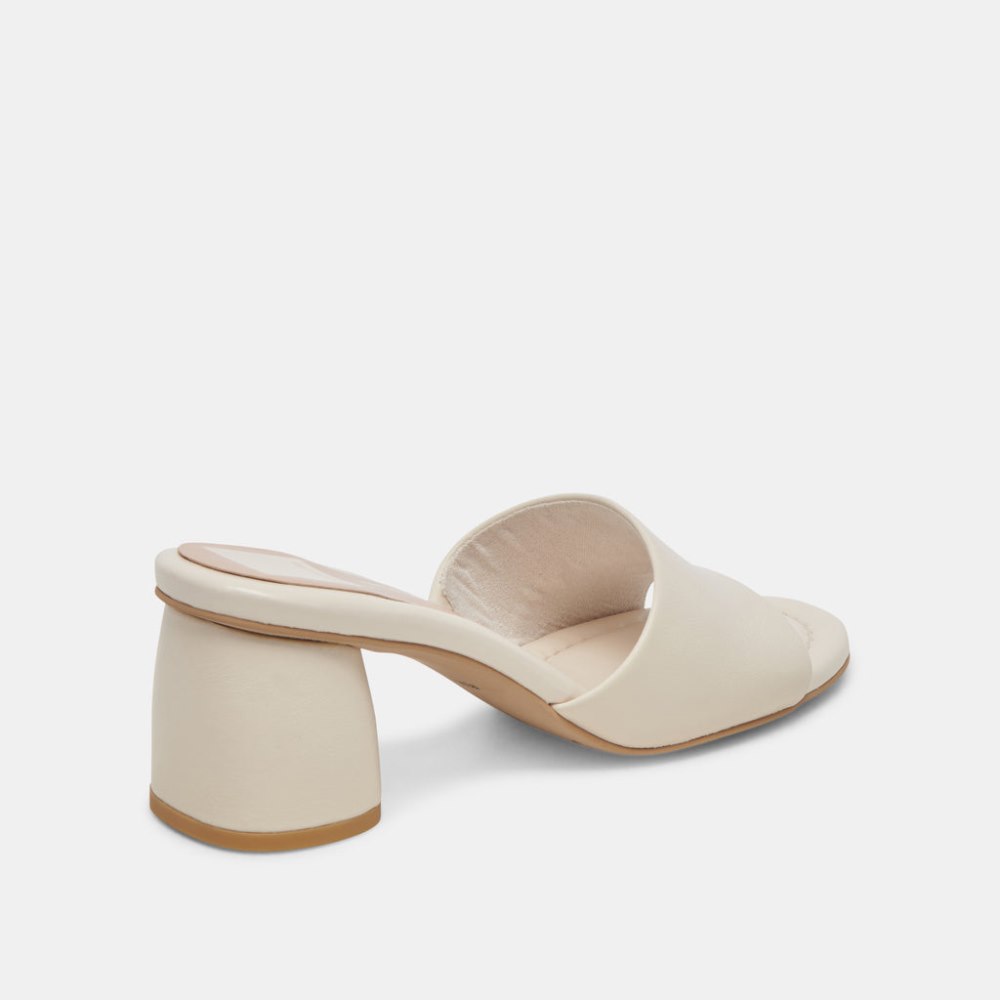 Dolce Vita Minny Dress Wide Heels Ivory Leather