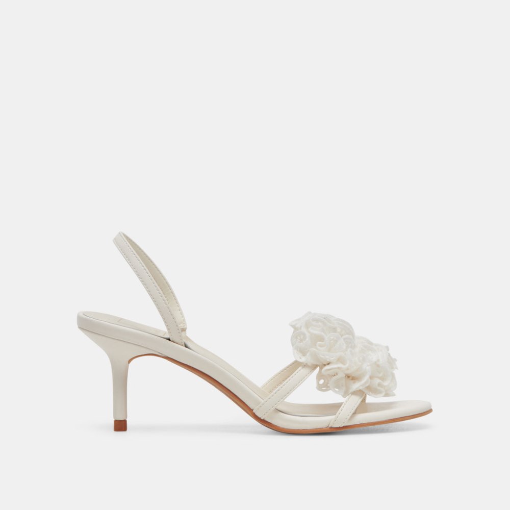 Dolce Vita Cecila Heels White Floral Eyelet