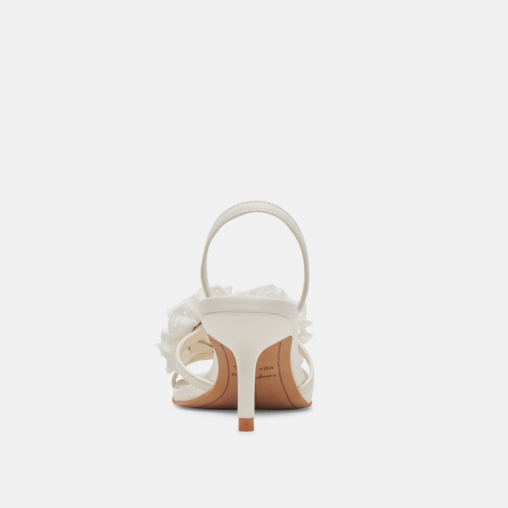 Dolce Vita Cecila Heels White Floral Eyelet