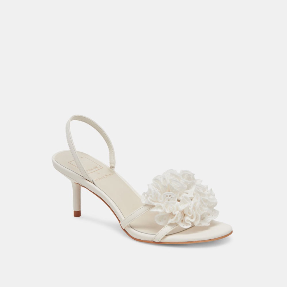 Dolce Vita Cecila Heels White Floral Eyelet