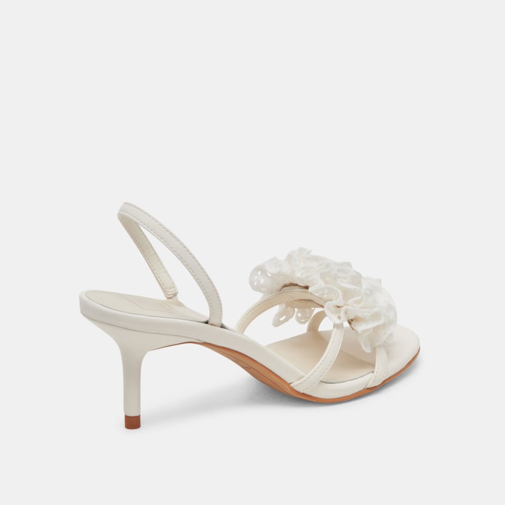 Dolce Vita Cecila Heels White Floral Eyelet