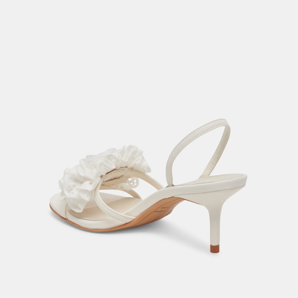 Dolce Vita Cecila Heels White Floral Eyelet