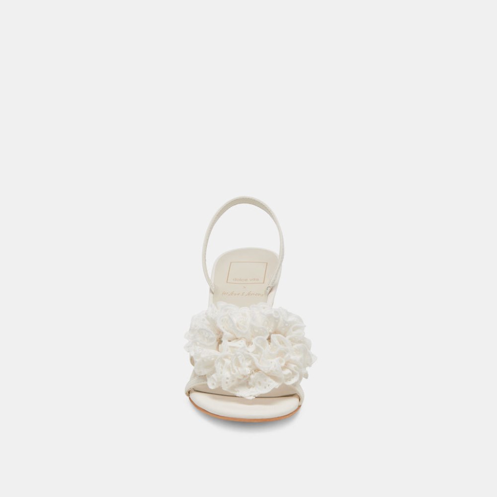 Dolce Vita Cecila Heels White Floral Eyelet