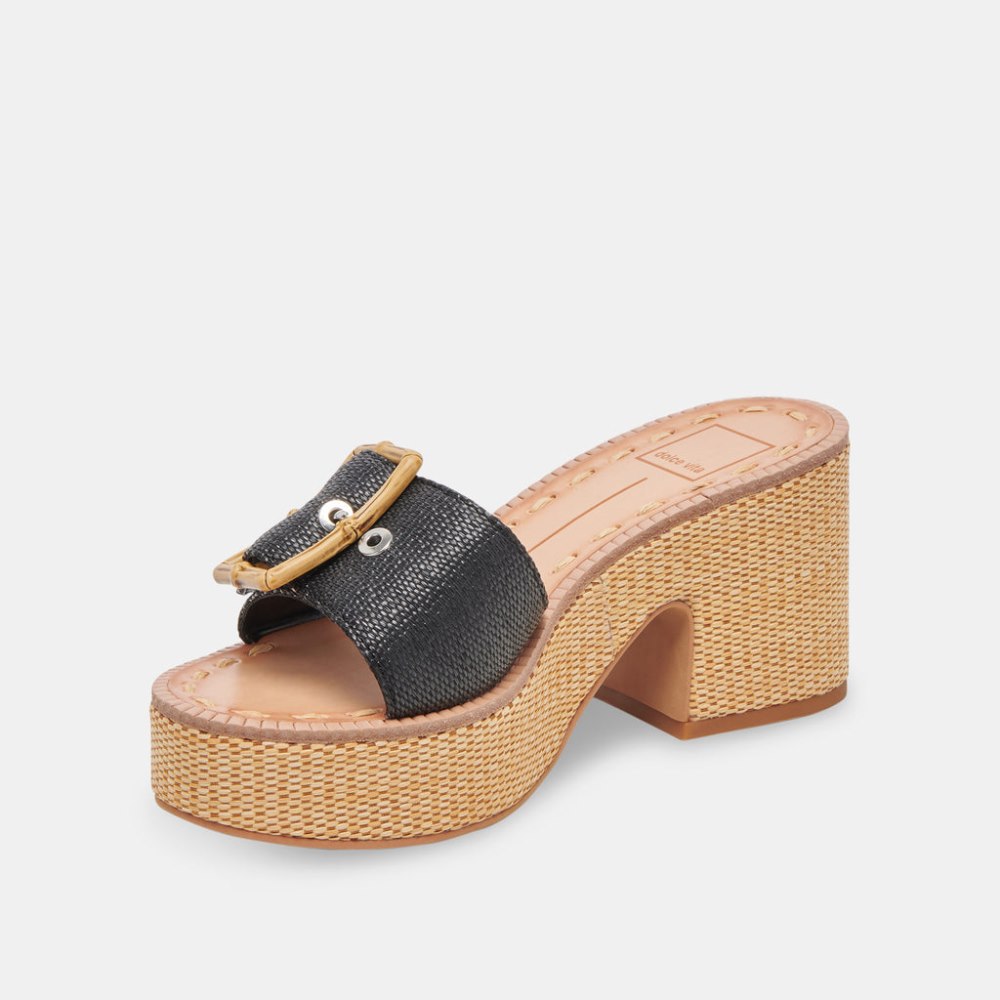 Dolce Vita Era Heels Onyx Raffia