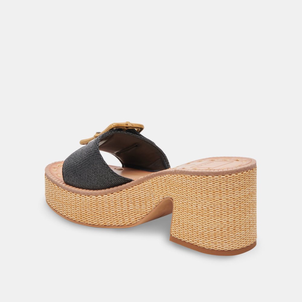 Dolce Vita Era Heels Onyx Raffia