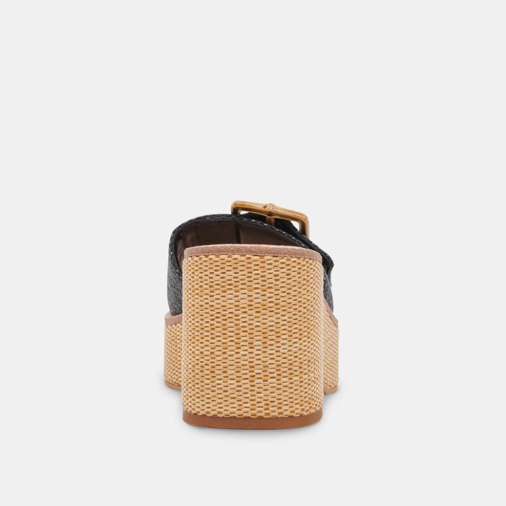 Dolce Vita Era Heels Onyx Raffia