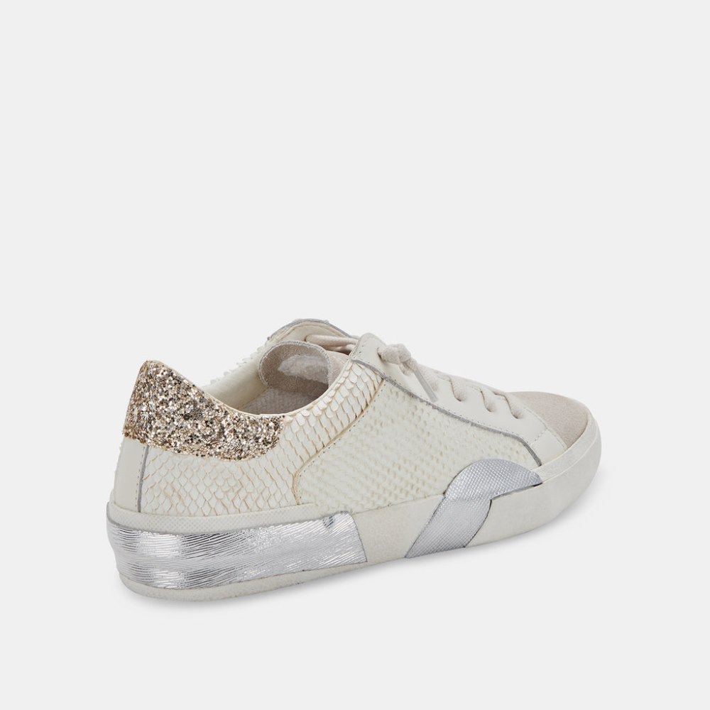 Dolce Vita Zina Sneakers Off White Embossed Leather