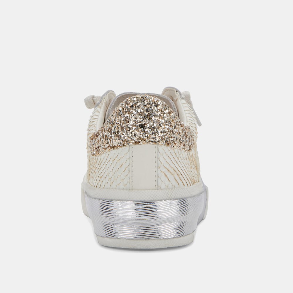 Dolce Vita Zina Sneakers Off White Embossed Leather