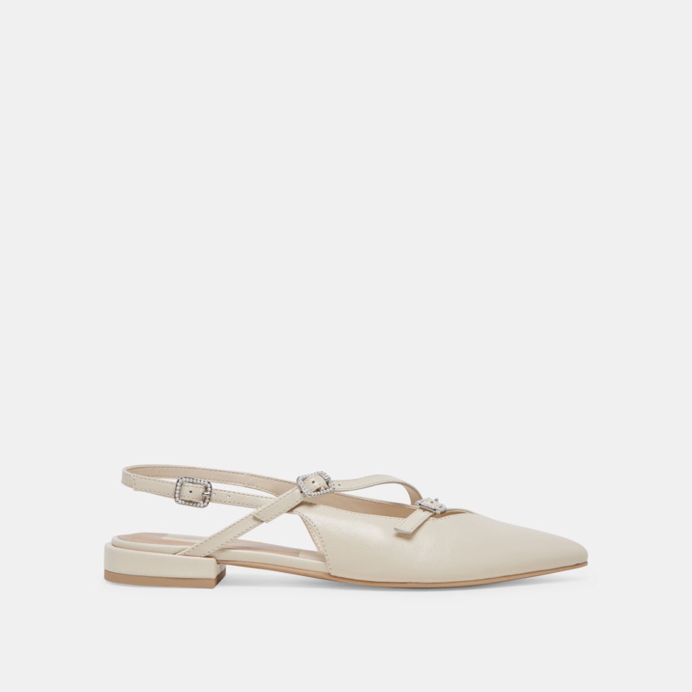 Dolce Vita Pamla Pearl Flats Ivory Crinkle Patent
