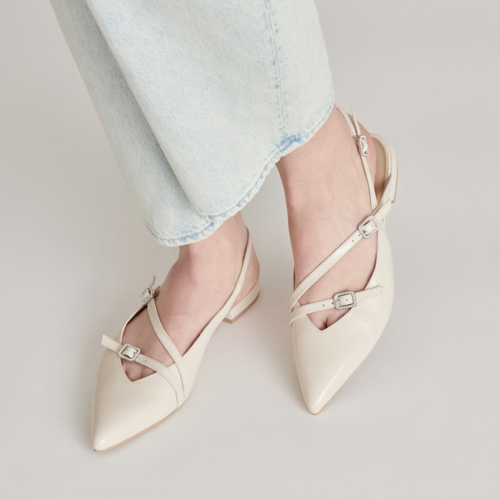 Dolce Vita Pamla Pearl Flats Ivory Crinkle Patent