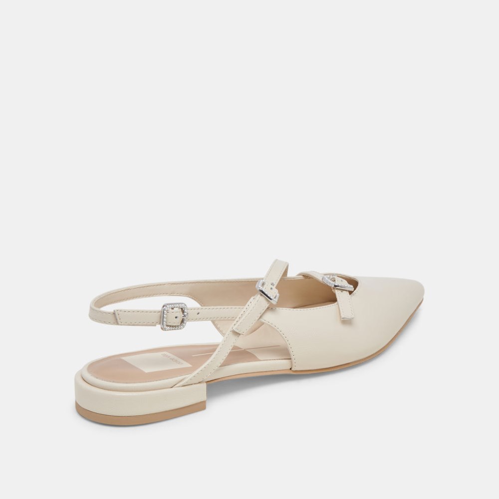 Dolce Vita Pamla Pearl Flats Ivory Crinkle Patent
