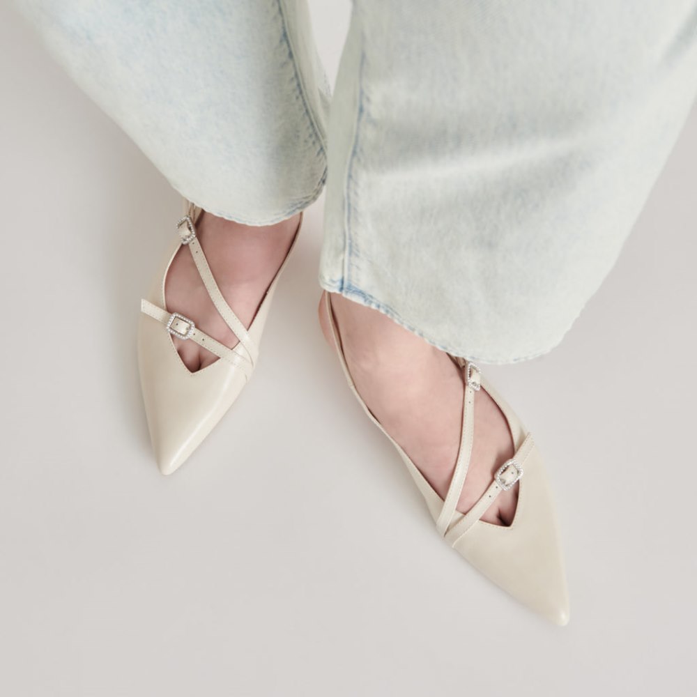 Dolce Vita Pamla Pearl Flats Ivory Crinkle Patent