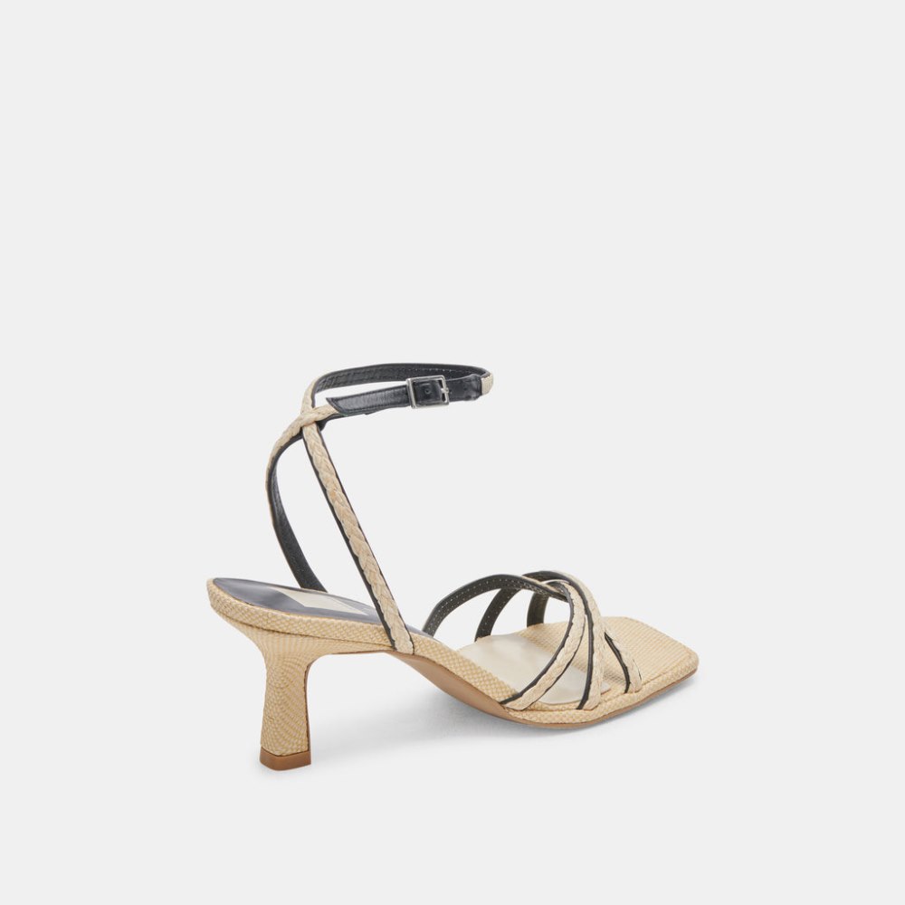 Dolce Vita Manji Braid Heels Black Natural Jute