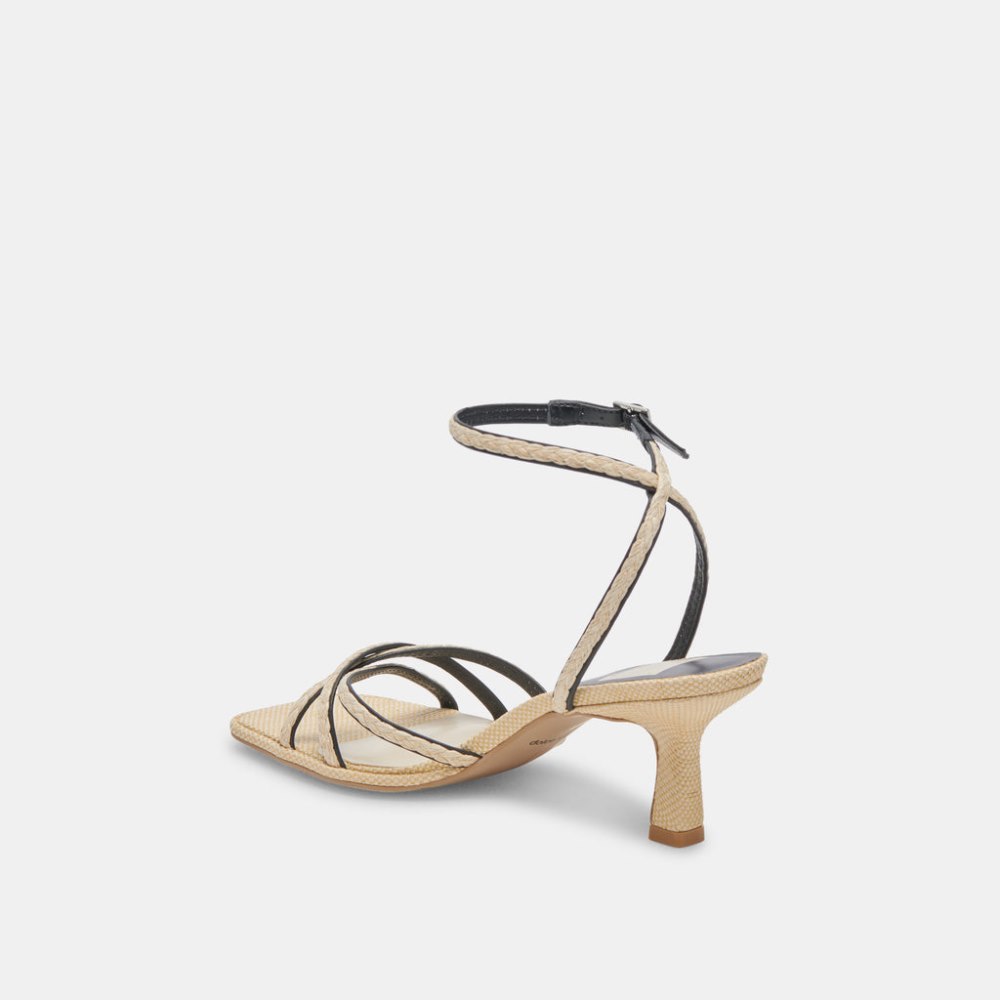 Dolce Vita Manji Braid Heels Black Natural Jute