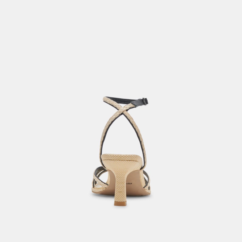 Dolce Vita Manji Braid Heels Black Natural Jute