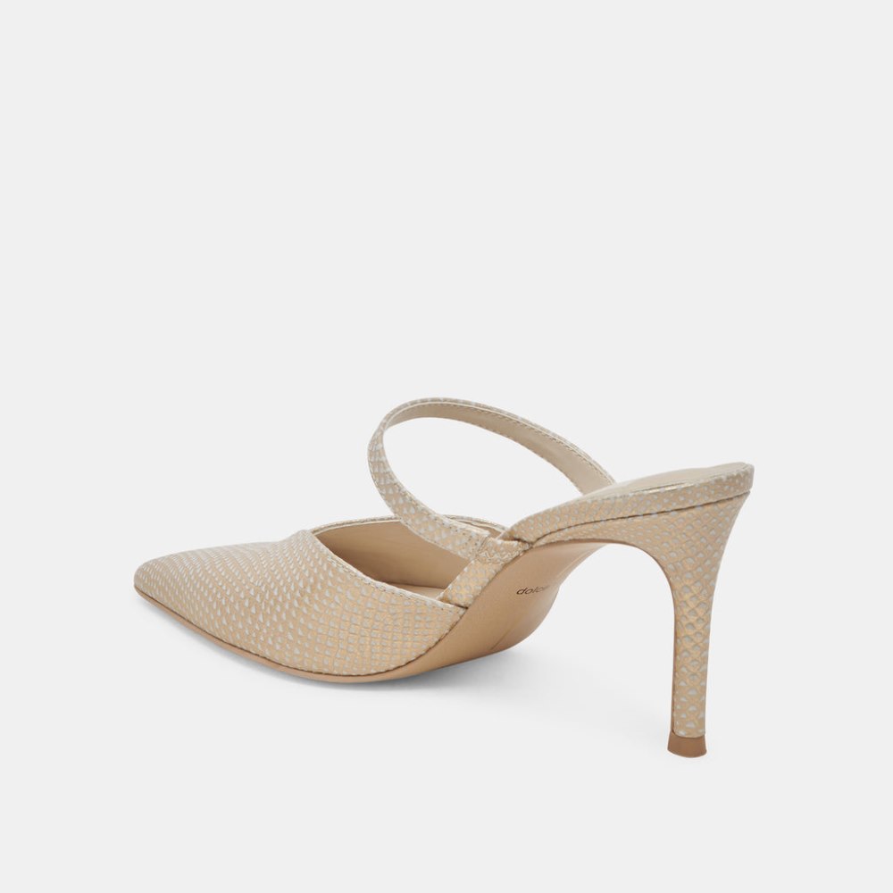 Dolce Vita Kanika Heels Champagne Embossed Leather