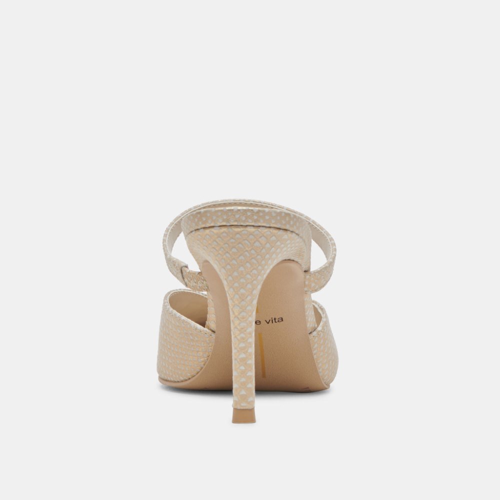 Dolce Vita Kanika Heels Champagne Embossed Leather