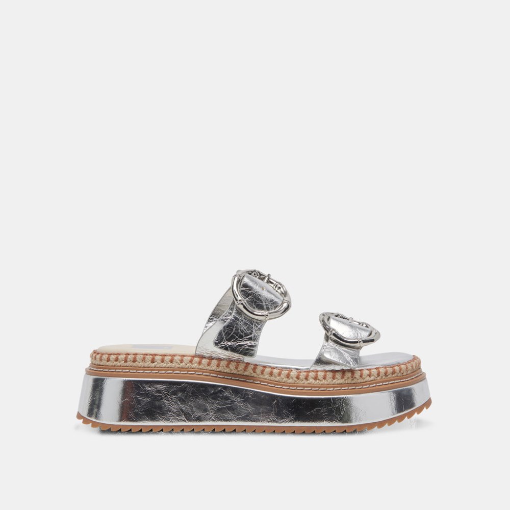 Dolce Vita Rysha Sandals Silver Crinkle Patent