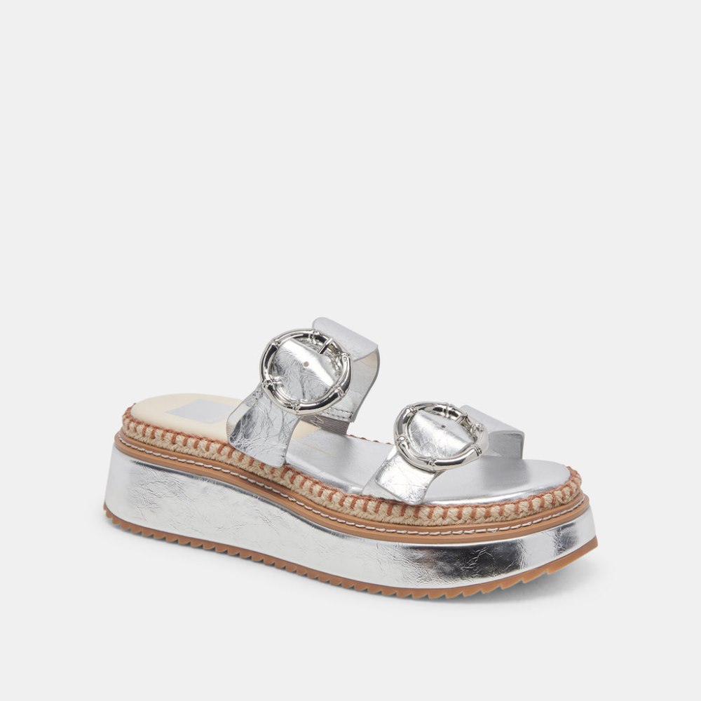 Dolce Vita Rysha Sandals Silver Crinkle Patent