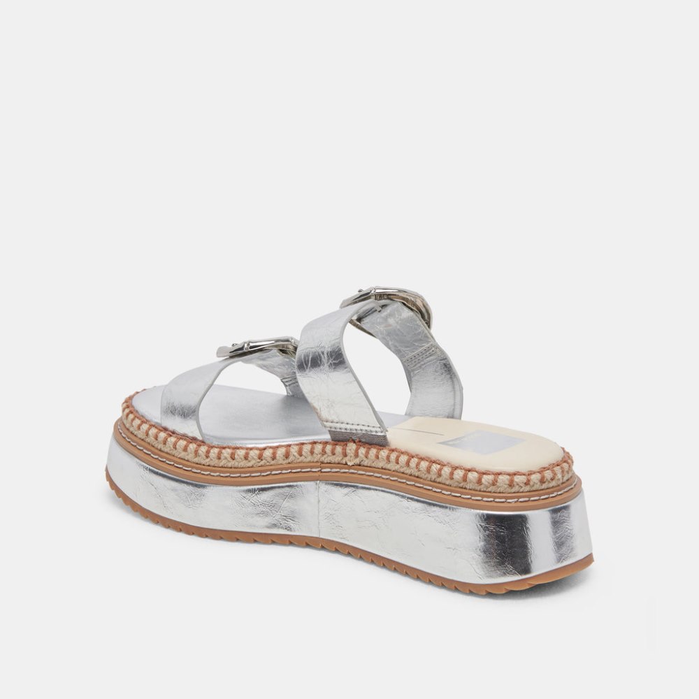 Dolce Vita Rysha Sandals Silver Crinkle Patent