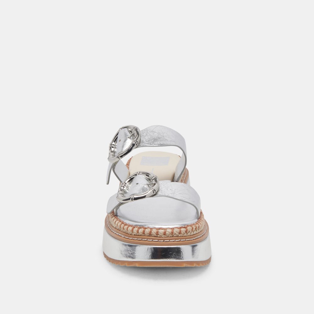 Dolce Vita Rysha Sandals Silver Crinkle Patent