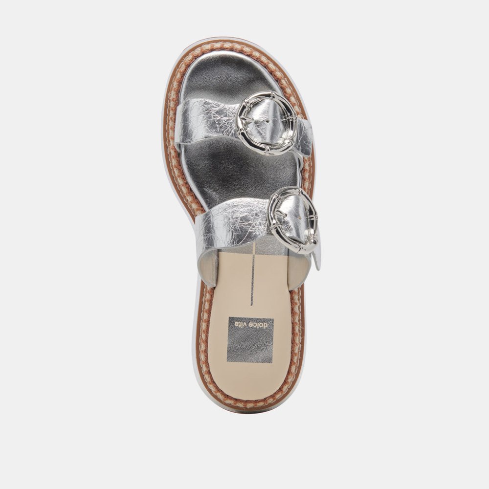 Dolce Vita Rysha Sandals Silver Crinkle Patent