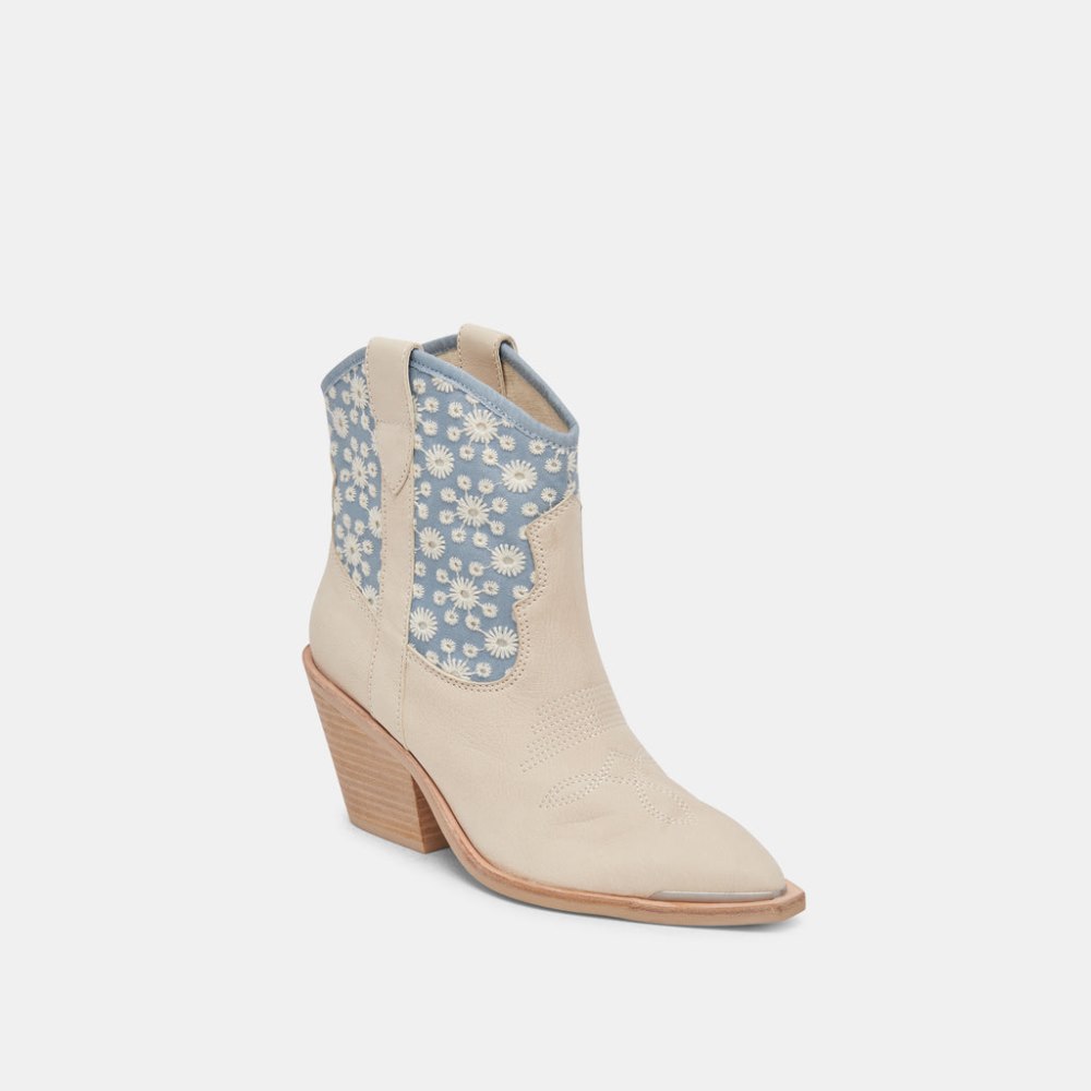 Dolce Vita Nashe Booties Blue Floral Nubuck