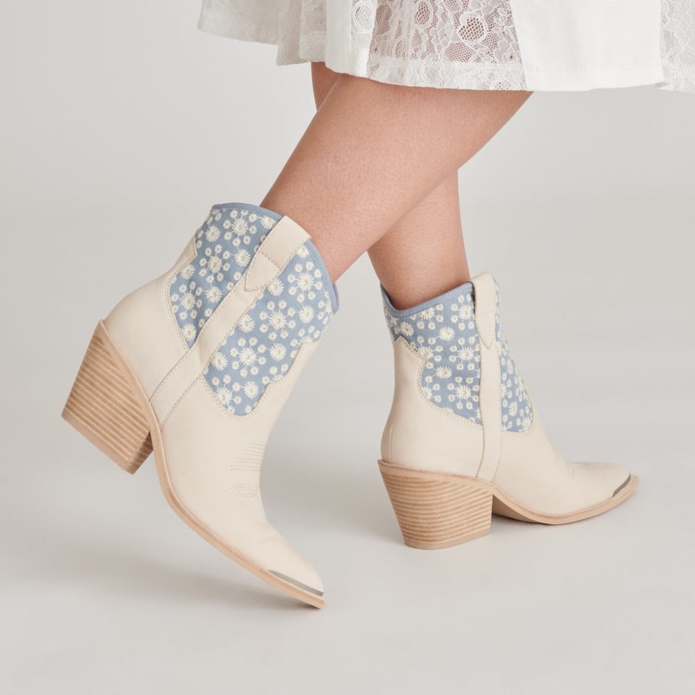 Dolce Vita Nashe Booties Blue Floral Nubuck