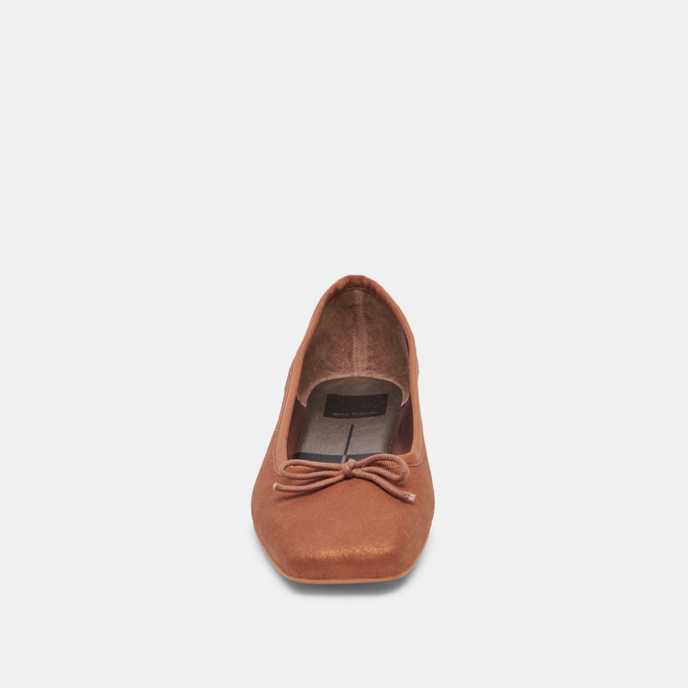 Dolce Vita Anisa Wide Ballet Flats Copper Metallic Suede