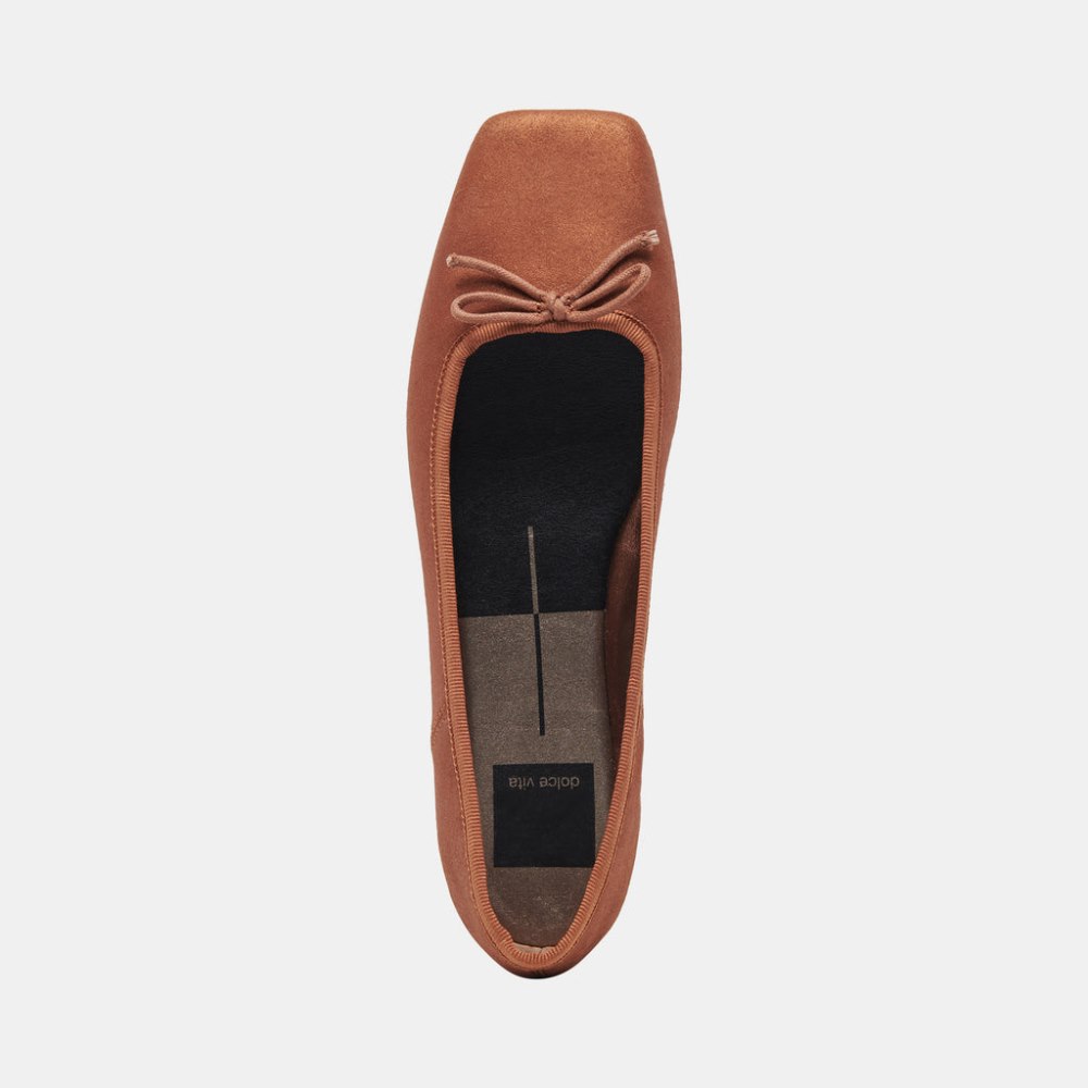 Dolce Vita Anisa Wide Ballet Flats Copper Metallic Suede