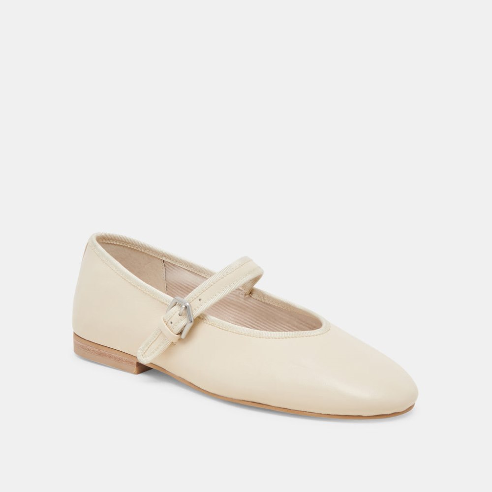 Dolce Vita Roslyn Ballet Flats Creme Leather
