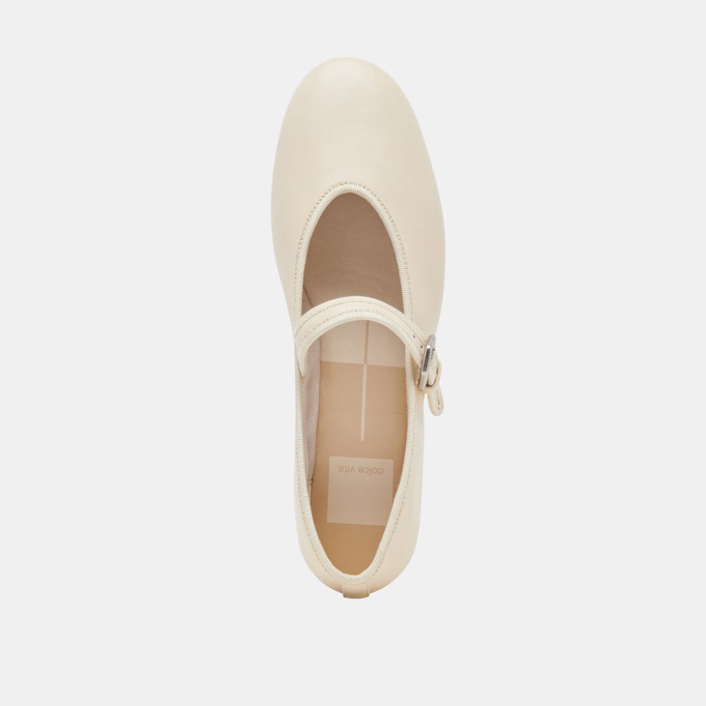 Dolce Vita Roslyn Ballet Flats Creme Leather