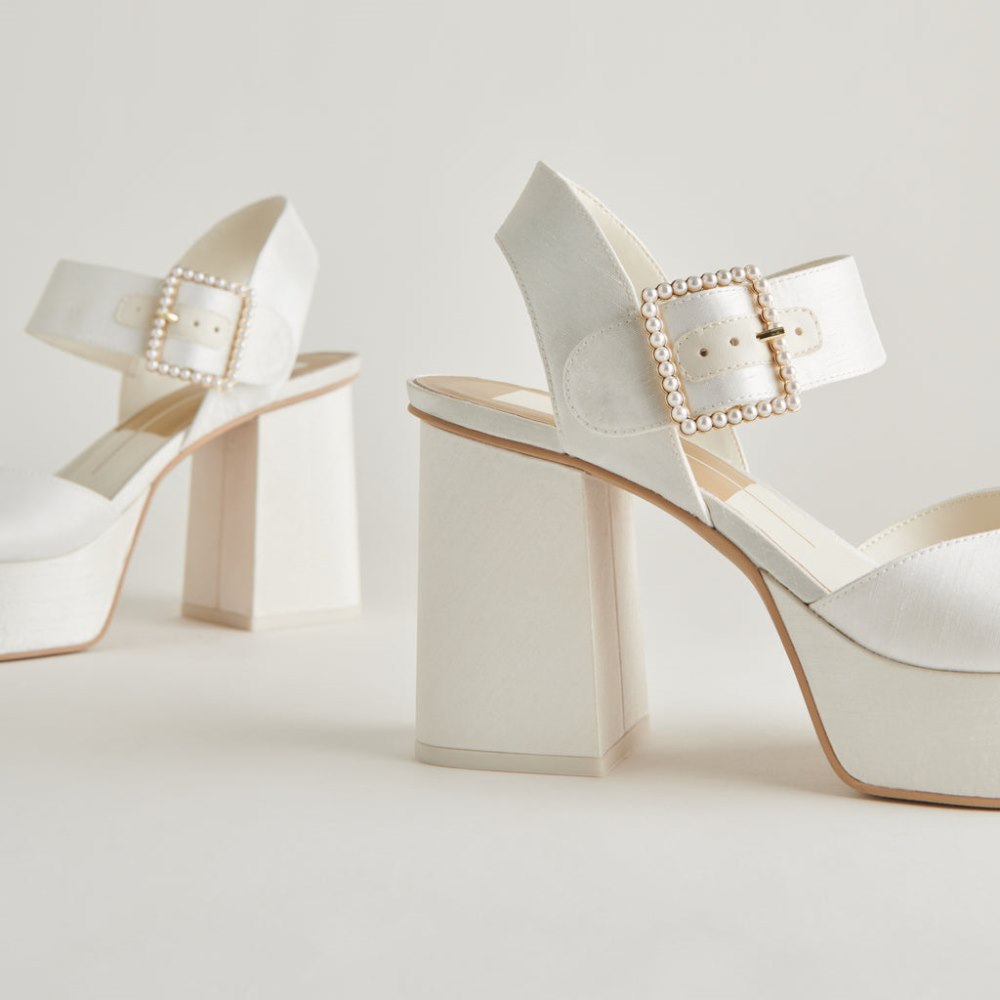 Dolce Vita Bobby Pearl Heels White Pearls
