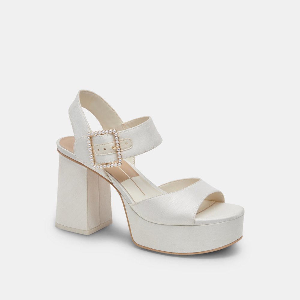 Dolce Vita Bobby Pearl Heels White Pearls
