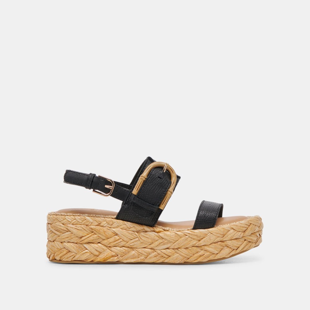 Dolce Vita Chera Sandals Onyx Embossed Leather