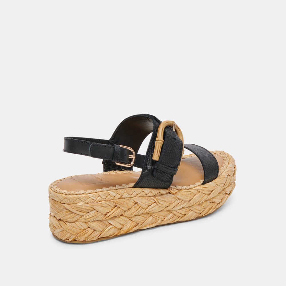 Dolce Vita Chera Sandals Onyx Embossed Leather