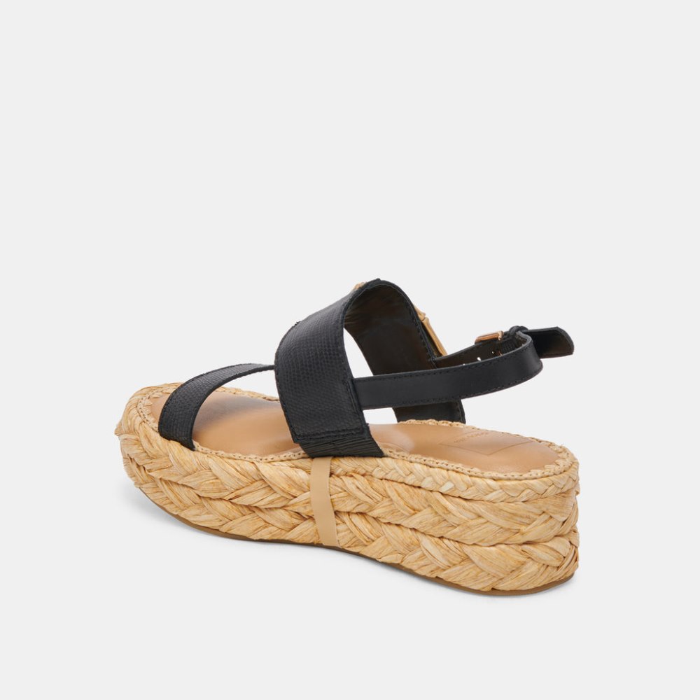 Dolce Vita Chera Sandals Onyx Embossed Leather