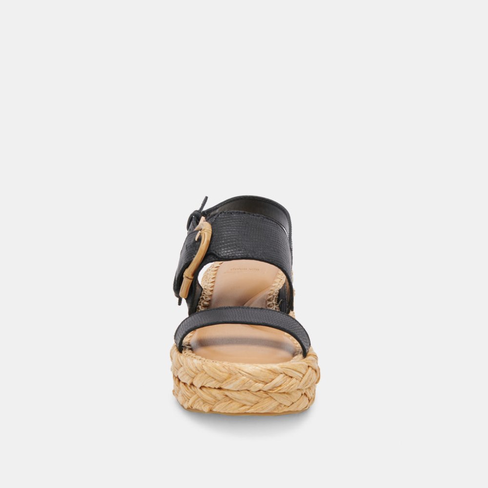 Dolce Vita Chera Sandals Onyx Embossed Leather