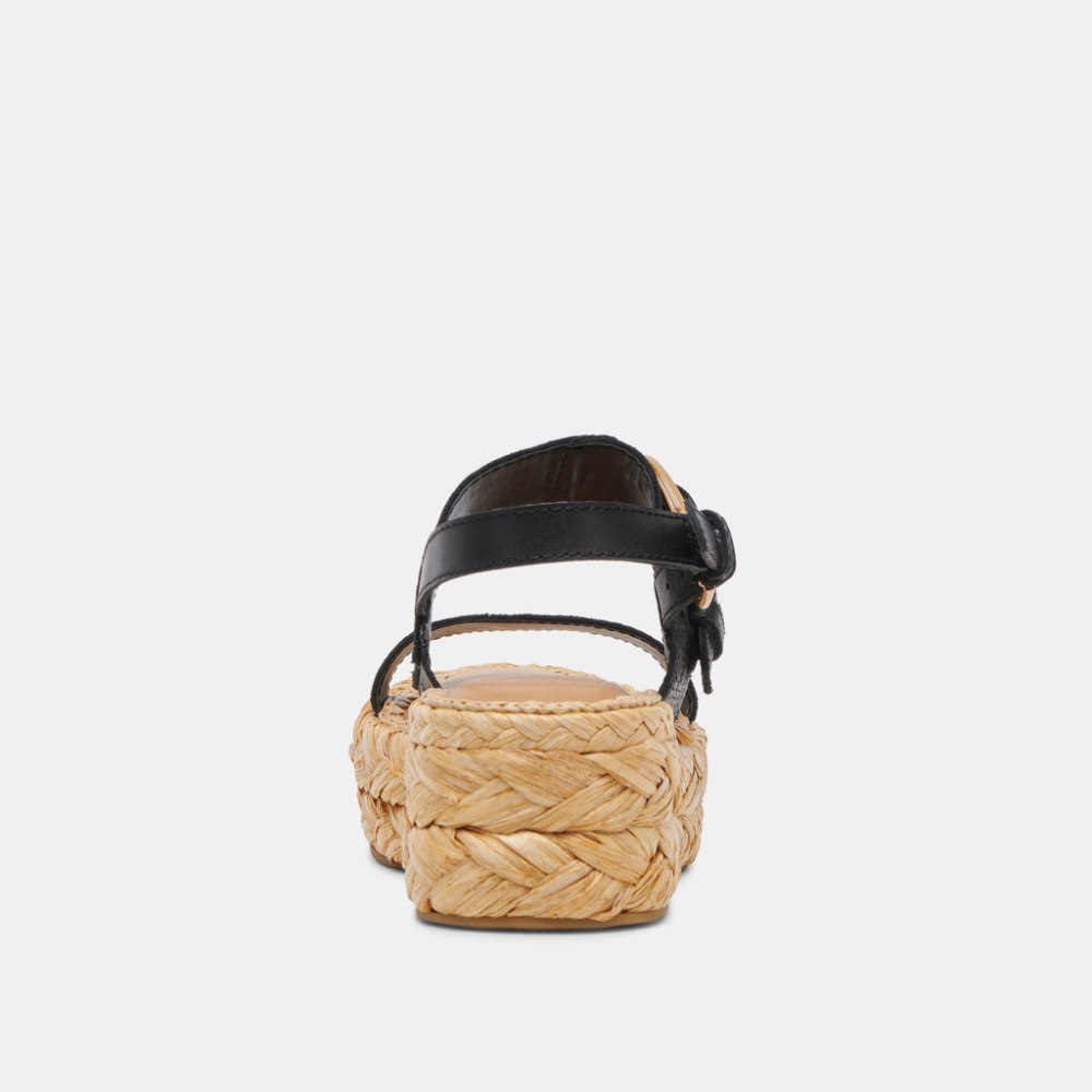 Dolce Vita Chera Sandals Onyx Embossed Leather