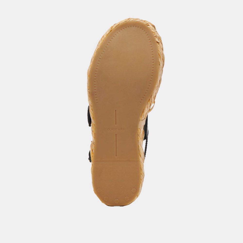 Dolce Vita Chera Sandals Onyx Embossed Leather