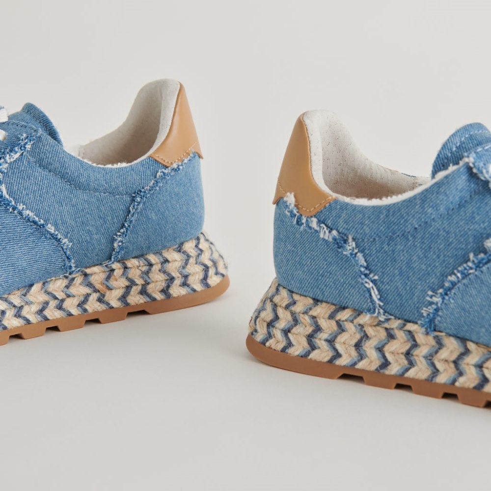 Dolce Vita Ayita Fray Sneakers Blue Denim