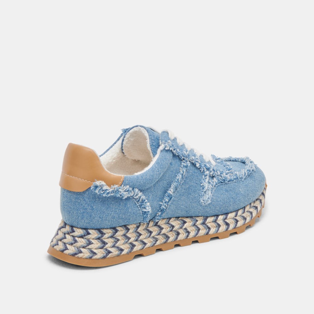 Dolce Vita Ayita Fray Sneakers Blue Denim