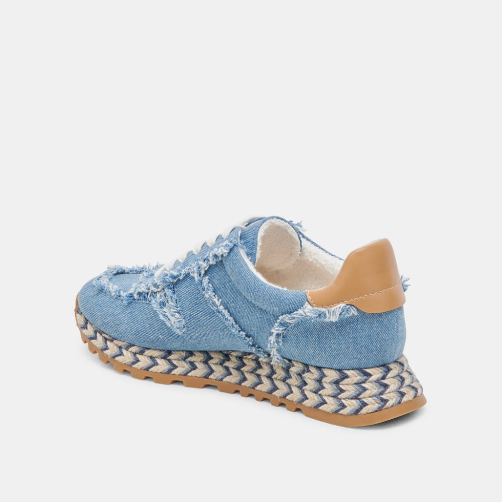 Dolce Vita Ayita Fray Sneakers Blue Denim