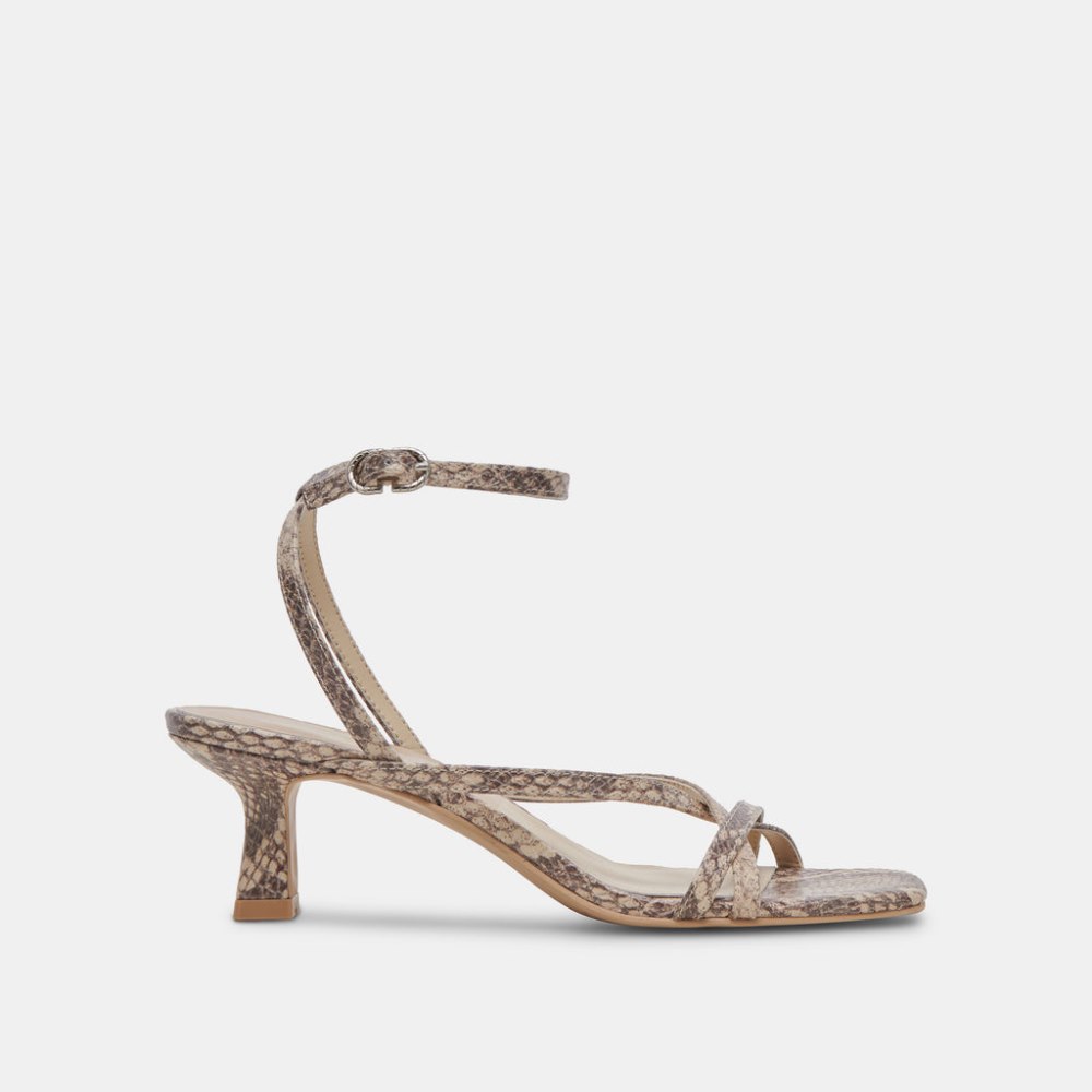 Dolce Vita Zamal Heels Sand Snake Embossed
