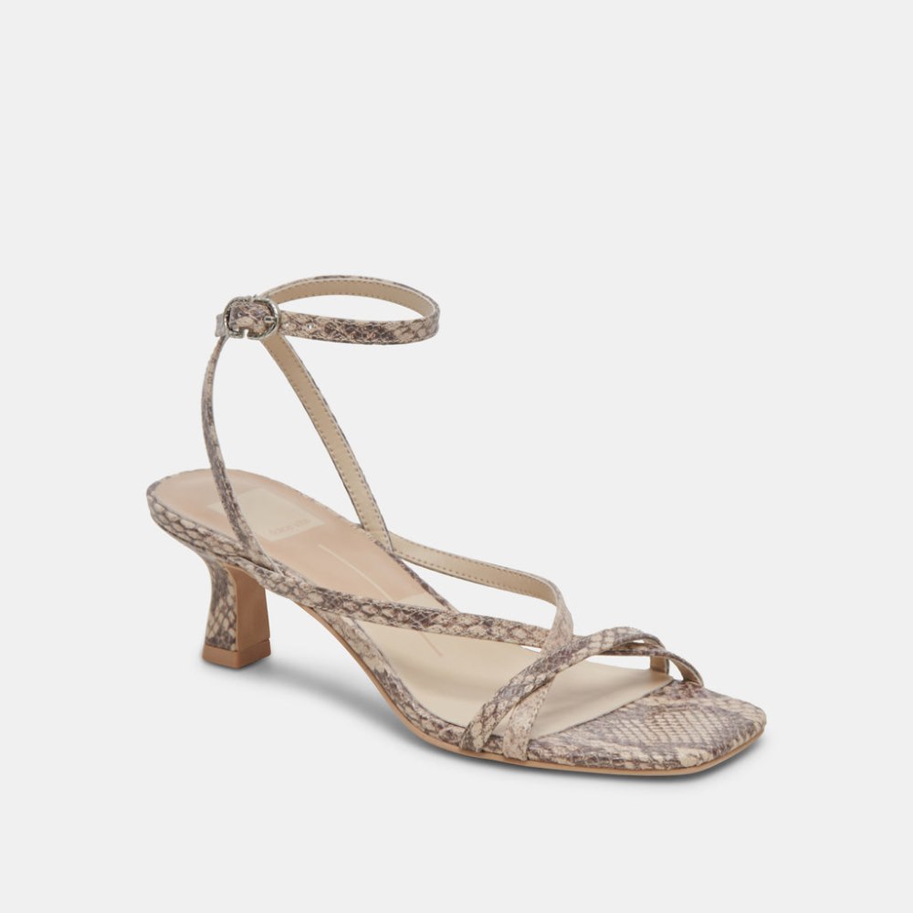 Dolce Vita Zamal Heels Sand Snake Embossed
