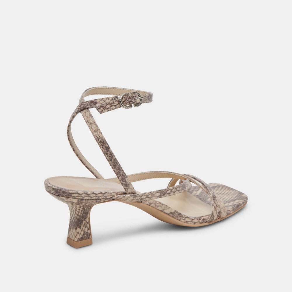 Dolce Vita Zamal Heels Sand Snake Embossed