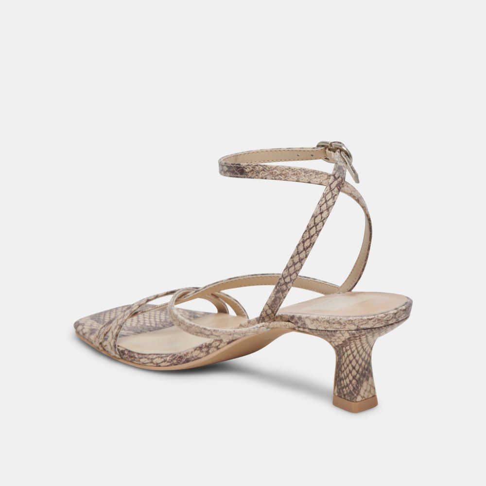 Dolce Vita Zamal Heels Sand Snake Embossed