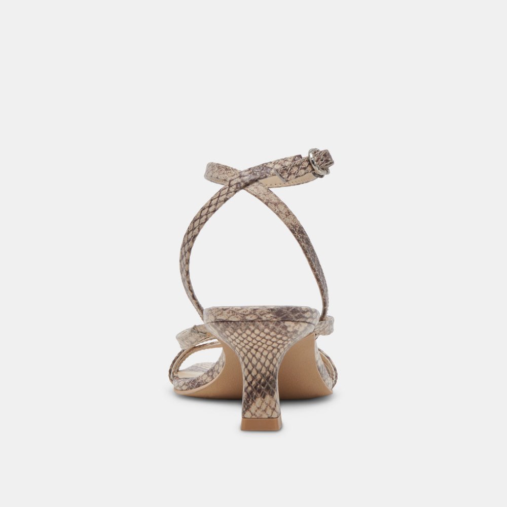 Dolce Vita Zamal Heels Sand Snake Embossed